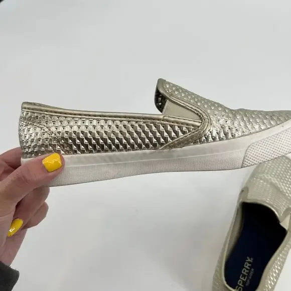 Gold Slip-On Women Shoes - Picture 4 of 8